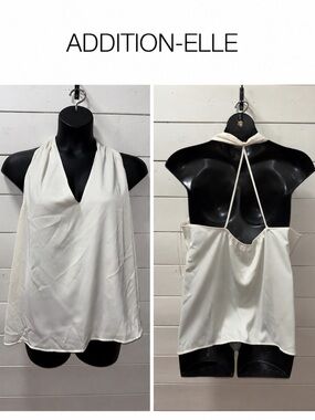 Addition Elle White Satin Halter Top – Size 3X